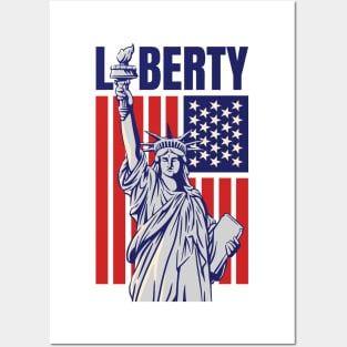 American Liberty Status 4th Of July Posters and Art